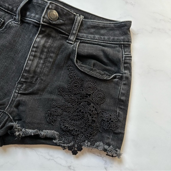 American Eagle Outfitters Black US 0 Super Super Stretch X Hi-Rise Shotie - Picture 8 of 16